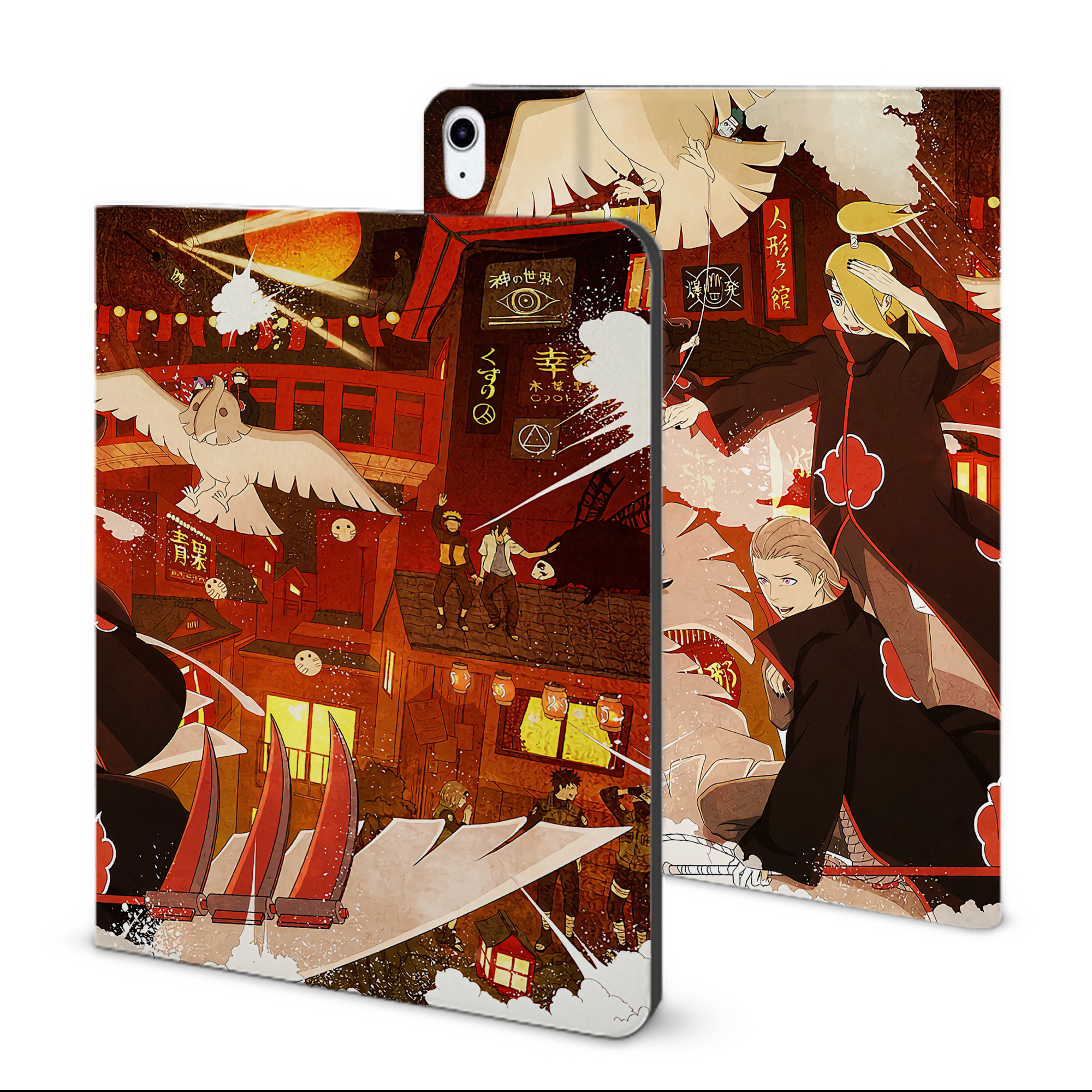 （画像用） NARUTO -ナルト- NARUTO -ナルト- 疾風伝 IPad ケース ブック型 PUレザー TPU 耐衝撃 軽量 薄型 ペン収納なし 全面保護 IPad 各モデル対応